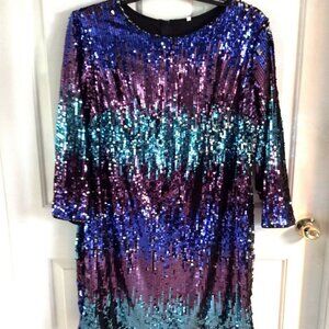 Plus Size Sequined Cocktail Dress